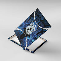 Maori Matariki Manaia Canvas Wall Art Maori Kowhaiwhai Pattern Galaxy LT01 With Frame Blue - Polynesian Pride