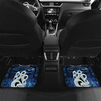 Personalized Maori Matariki Manaia Car Mats Maori Kowhaiwhai Pattern Galaxy LT01 Set 2pcs - Back Blue - Polynesian Pride