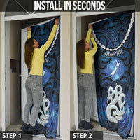 Personalized Maori Matariki Manaia Door Cover Maori Kowhaiwhai Pattern Galaxy LT01 - Polynesian Pride