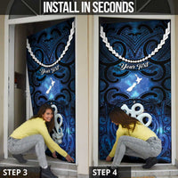 Personalized Maori Matariki Manaia Door Cover Maori Kowhaiwhai Pattern Galaxy LT01 - Polynesian Pride