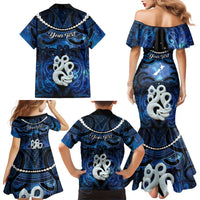 Personalized Maori Matariki Manaia Family Matching Mermaid Dress and Hawaiian Shirt Maori Kowhaiwhai Pattern Galaxy