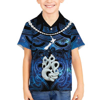 Personalized Maori Matariki Manaia Family Matching Tank Maxi Dress and Hawaiian Shirt Maori Kowhaiwhai Pattern Galaxy