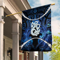 Maori Matariki Manaia Garden Flag Maori Kowhaiwhai Pattern Galaxy LT01 House Flag Blue - Polynesian Pride