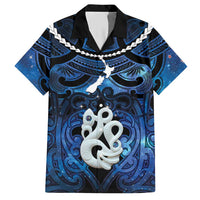 Personalized Maori Matariki Manaia Hawaiian Shirt Maori Kowhaiwhai Pattern Galaxy LT01 Blue - Polynesian Pride