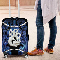 Maori Matariki Manaia Luggage Cover Maori Kowhaiwhai Pattern Galaxy LT01 Blue - Polynesian Pride