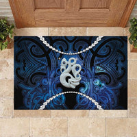 Maori Matariki Manaia Rubber Doormat Maori Kowhaiwhai Pattern Galaxy LT01 Blue - Polynesian Pride
