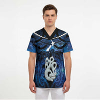 Personalized Maori Matariki Manaia Scrub Top Maori Kowhaiwhai Pattern Galaxy LT01 - Polynesian Pride