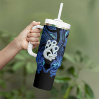 Personalized Maori Matariki Manaia Tumbler With Handle Maori Kowhaiwhai Pattern Galaxy LT01 - Polynesian Pride