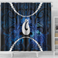 Maori Matariki Hei Matau Shower Curtain Maori Kowhaiwhai Pattern Galaxy LT01 - Polynesian Pride