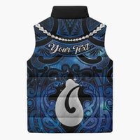 Personalized Maori Matariki Hei Matau Sleeveless Puffer Jacket Maori Kowhaiwhai Pattern Galaxy LT01 - Polynesian Pride
