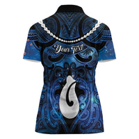 Personalized Maori Matariki Hei Matau Women Polo Shirt Maori Kowhaiwhai Pattern Galaxy LT01 - Polynesian Pride