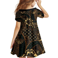Indonesian Batik Pattern Vintage Brown Family Matching Off Shoulder Maxi Dress and Hawaiian Shirt LT01 - Polynesian Pride