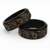 Indonesian Batik Pattern Vintage Brown Spinner Ring - Polynesian Pride