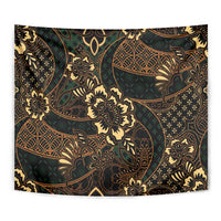 Indonesian Batik Pattern Vintage Brown Tapestry