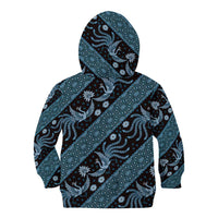 Indonesia Batik Pattern Kid Hoodie Blue Version