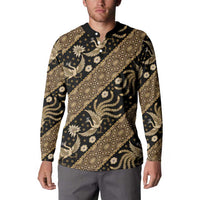 Indonesia Batik Pattern Button Sweatshirt Gold Version
