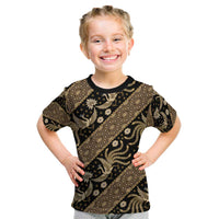 Indonesia Batik Pattern Kid T Shirt Gold Version