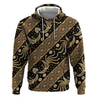 Indonesia Batik Pattern Zip Hoodie Gold Version