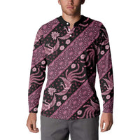 Indonesia Batik Pattern Button Sweatshirt Pink Version