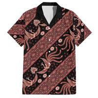 Indonesia Batik Pattern Family Matching Off The Shoulder Long Sleeve Dress and Hawaiian Shirt Red Version LT01 Dad's Shirt - Short Sleeve Red - Polynesian Pride