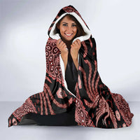 Indonesia Batik Pattern Hooded Blanket Red Version