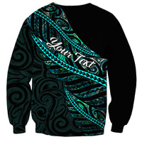 Personalised Aotearoa Sweatshirt Silver Fern Mix Paua Shell Polynesian Pattern LT01 - Polynesian Pride
