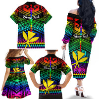 personalised-hawaii-family-matching-off-shoulder-long-sleeve-dress-and-hawaiian-shirt-kanaka-maoli-kakau-2023-national-coming-out-day
