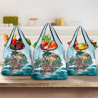 Aloha Hawaii Skeleton Grocery Bag Tropical Summer Vibe LT01 3-pack One Size Blue - Polynesian Pride