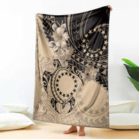 Cook Islands Turtle Blanket Stars and Hibiscus - Beige LT01 - Polynesian Pride
