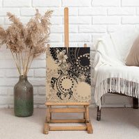 Cook Islands Turtle Canvas Wall Art Stars and Hibiscus - Beige LT01 - Polynesian Pride