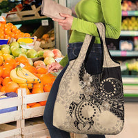 Cook Islands Turtle Grocery Bag Stars and Hibiscus - Beige LT01 - Polynesian Pride