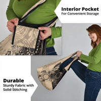 Cook Islands Turtle Grocery Bag Stars and Hibiscus - Beige LT01 - Polynesian Pride
