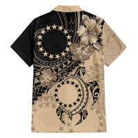 Cook Islands Turtle Hawaiian Shirt Stars and Hibiscus - Beige LT01 - Polynesian Pride