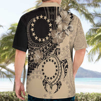 Cook Islands Turtle Hawaiian Shirt Stars and Hibiscus - Beige LT01 - Polynesian Pride