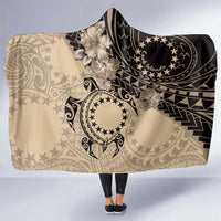 Cook Islands Turtle Hooded Blanket Stars and Hibiscus - Beige LT01 One Size Beige - Polynesian Pride