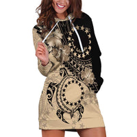 Cook Islands Turtle Hoodie Dress Stars and Hibiscus - Beige LT01 Beige - Polynesian Pride