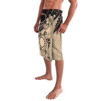 Cook Islands Turtle Lavalava Stars and Hibiscus - Beige LT01 - Polynesian Pride