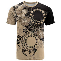 Cook Islands Turtle T Shirt Stars and Hibiscus - Beige LT01 Beige - Polynesian Pride