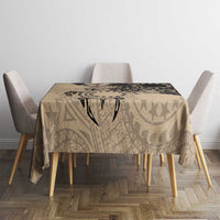 Cook Islands Turtle Tablecloth Stars and Hibiscus - Beige LT01 - Polynesian Pride