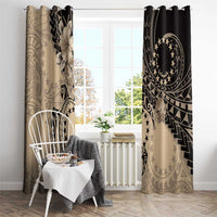 Cook Islands Turtle Window Curtain Stars and Hibiscus - Beige LT01 - Polynesian Pride