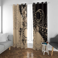 Cook Islands Turtle Window Curtain Stars and Hibiscus - Beige LT01 With Grommets Beige - Polynesian Pride