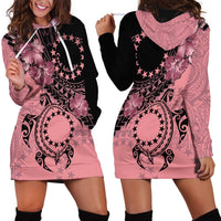 Cook Islands Turtle Hoodie Dress Stars and Hibiscus - Pink LT01 - Polynesian Pride