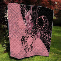 Cook Islands Turtle Quilt Stars and Hibiscus - Pink