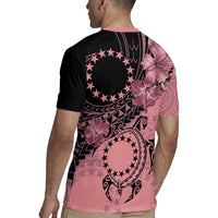 Cook Islands Turtle Rugby Jersey Stars and Hibiscus - Pink LT01 - Polynesian Pride