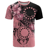 Cook Islands Turtle T Shirt Stars and Hibiscus - Pink LT01 Pink - Polynesian Pride