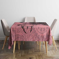Cook Islands Turtle Tablecloth Stars and Hibiscus - Pink LT01 - Polynesian Pride