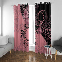 Cook Islands Turtle Window Curtain Stars and Hibiscus - Pink LT01 With Grommets Pink - Polynesian Pride