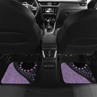 Cook Islands Turtle Car Mats Stars and Hibiscus - Purple LT01 Set 2pcs - Back Purple - Polynesian Pride