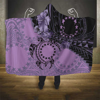 Cook Islands Turtle Hooded Blanket Stars and Hibiscus - Purple LT01 - Polynesian Pride