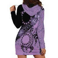 Cook Islands Turtle Hoodie Dress Stars and Hibiscus - Purple LT01 - Polynesian Pride
